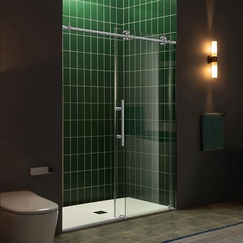 Woodbridge 57.5-60" W x 80" H Frameless Single Sliding Soft-Close Shower Door - Image 3