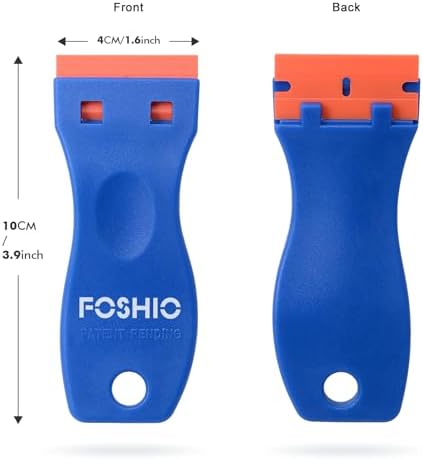 FOSHIO 20PCS Blue Plastic Razor Blade Scraper Tool - Image 3
