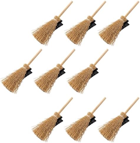 10PCS Mini Broom Hair Clips, Straw Broom Alligator Hair Barrettes by Unknown