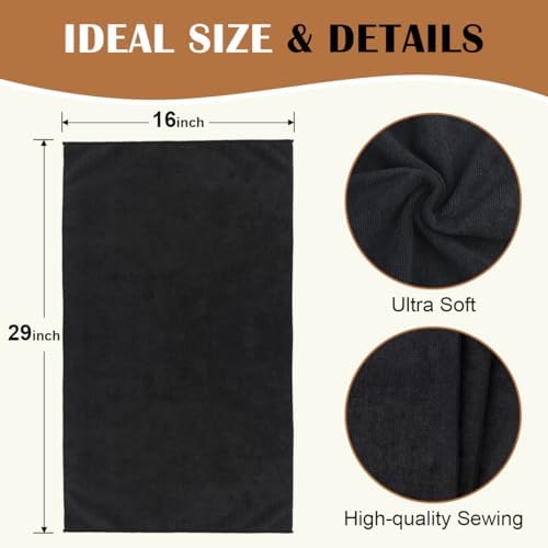 Orighty Salon Towels Bulk, 120 Pack Black Microfiber Hair Towel, 16 x 29 in - Image 3