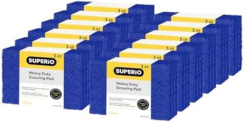 Scouring Pad Non-Scratching Scrubber Non-Scratch Cleaning Scrub Pads Heavy Duty by Superio