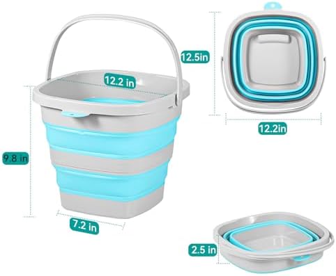 2 Pack 2.6 Gallon Collapsible Plastic Buckets - Image 2