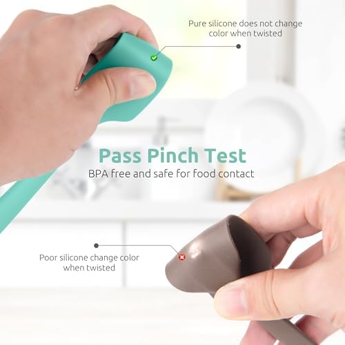 U-Taste Small Mini Silicone Spatula, 9in Rubber Jar Bowl Scraper, Aqua Sky - Image 4