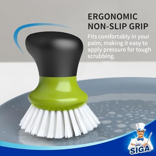 MR.SIGA Dish Scrub Brush, Palm Brush Dish Scrubber - Image 3