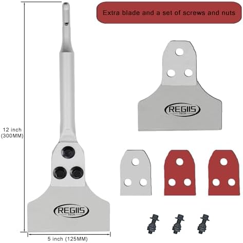 SDS Plus Floor Scraper 5 in. x 12 in. Wide Tile Flooring Adhesives Remover - Image 2