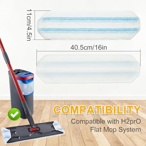 Mop Pads for OCedar H2prO Flat Mop System, 6 Pack Mop Heads Replacements for - Image 2