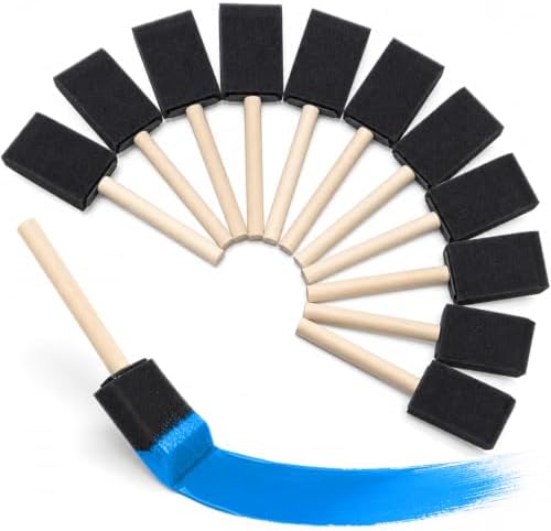 Mister Rui 12 Pack 1.5 Inch Foam Paint Brushes by MisterRui