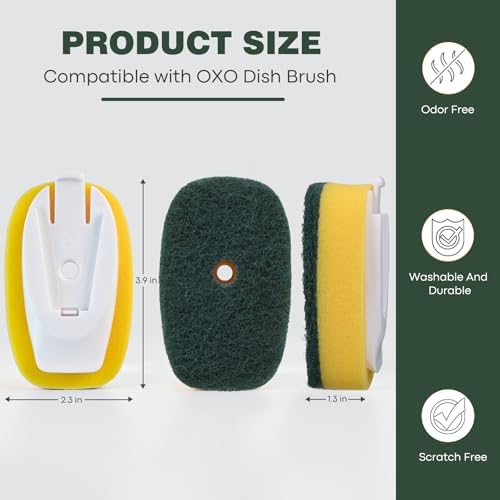Sponge Brush Refills for OXO Soap Dispensing Dish Brush - Image 3