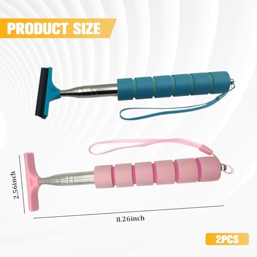2PCS Car Side Mirror Squeegee, Retractable Vehicle Rear View Mirror Cleaning - Image 2