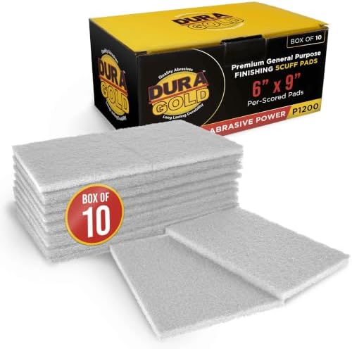 Dura-Gold 6" x 9" White Light Duty Scuff Pads, Box of 10 by Dura-Gold