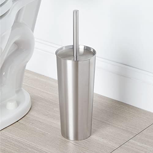 mDesign Slim Metal Toilet Brush Set - Image 3