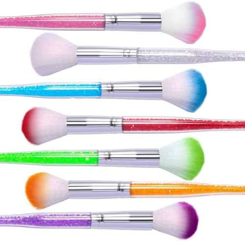 7PCS Fan Nail Dust Brush Set, Gradient Color Soft Bristle Nail Duster Brushes - Image 3