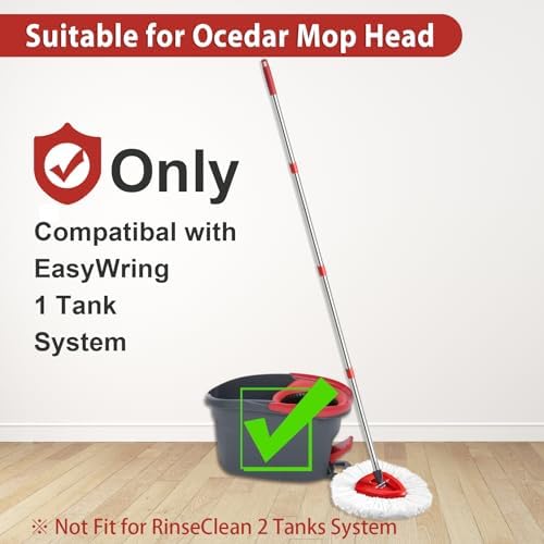 4-Section Spin Mop Replacement Handle- 2.5-5 Foot Mop Replacement Stick Only - Image 3