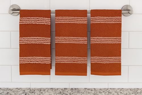 Terracotta Orange Rust Kitchen Dish Towels, 100% Cotton - Image 2