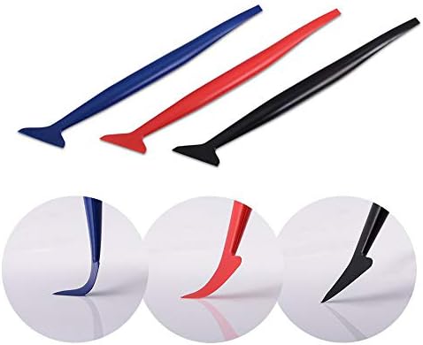 FOSHIO Vinyl Car Wrapping Flexible Micro Squeegee Curves Slot Tint Tool Set 3 by FOSHIO