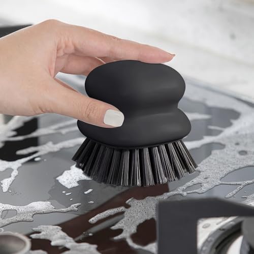 Dish Brush with Handle, Kitchen Scrub Brushes - Image 3
