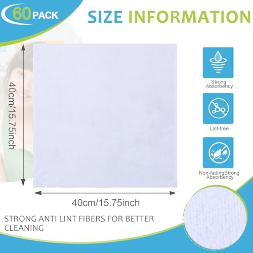 Nuenen Car Microfiber Clean Cloths, 16 x 16 Inch - Image 4