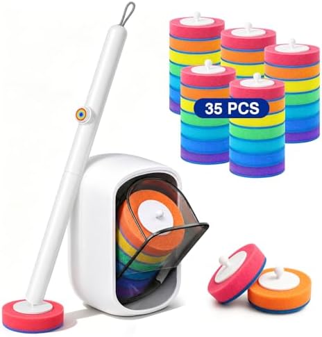 Disposable Toilet Brush Set, 7 Color-Coded Handles by funest