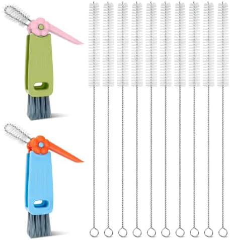 12Pcs Multifunctional Cleaning Brush, 3-in-1 Lid Cleaning Brush Set by AONEZ
