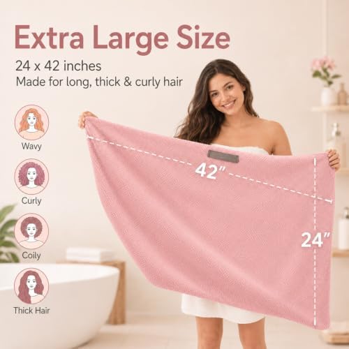 Large Microfiber Hair Wrap Towel - Image 4