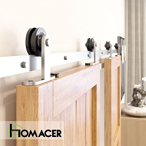 Homacer Brushed Nickel Non-Bypass Sliding Barn Door Hardware Kit, - Image 6