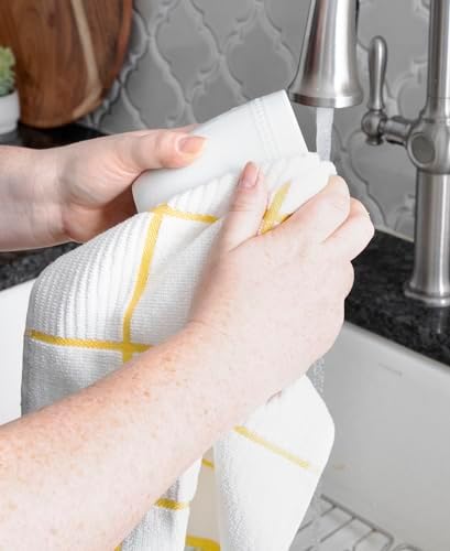 T-Fal Solid & Checked Parquet Kitchen Towels: Highly Absorbent, Super Soft Long - Image 4