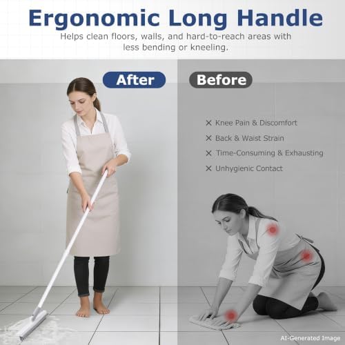 IVYROLL Grout Brush with Long Handle, Floor Cleaning Scrubber - Image 6