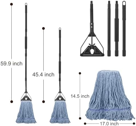Commercial Industrial Mop for Floor Cleaning, 3 Extra Large Replacement Head - Image 4