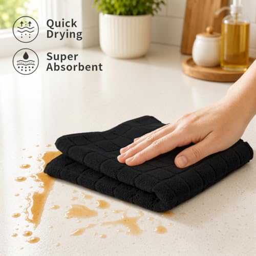 Kitinjoy Premium Cotton Check Kitchen Towels 6 Pack - Image 2