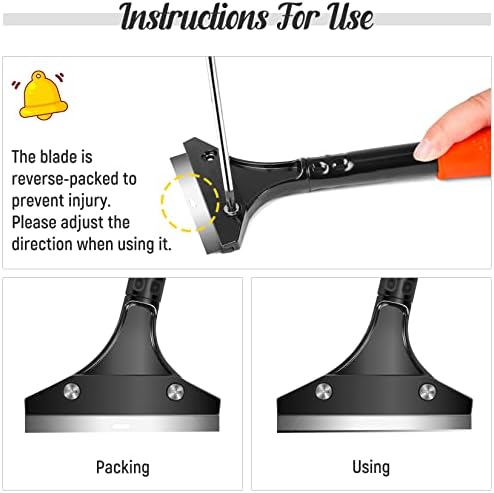 DIYSELF 11-Piece Razor Blade Scraper, Long Handle Floor Scraper, 10 Blades - Image 4