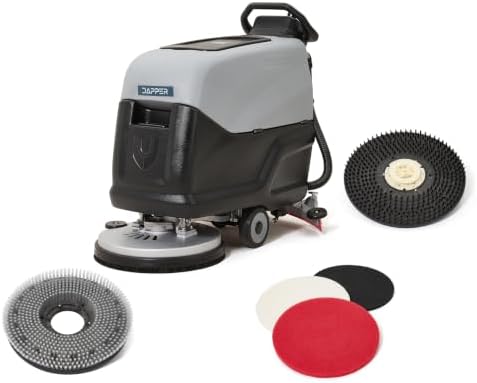 Battery Powered Walk-Behind Floor Scrubber Polisher Machine, 14.5/17 Gal Tanks by DapperSupply