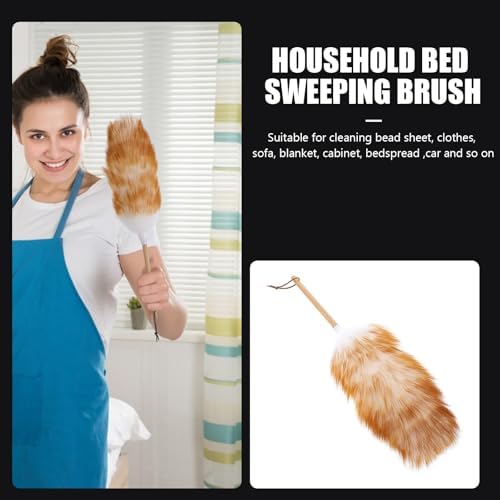 Wool Duster Household Cleaning Tool White Lambswool Dust Sweeper - Image 5