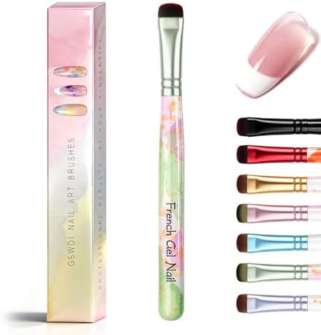 Nail Brush for Gel Polish, French Tip & Clean Up Brush by GSWOI
