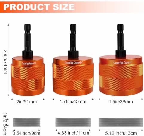 1/2", 3/4" & 1" Copper Pipe Cleaner - Image 2