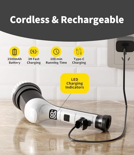 Electric Spin Scrubber, Cordless Handheld Cleaning Brush - Image 5