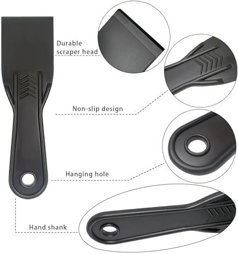 6 Pack Plastic Putty Knife Set, Drywall Repair, Plastering, Wallpaper Removal - Image 3