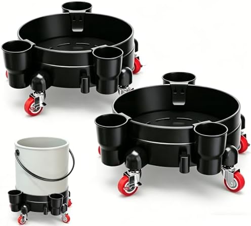 2 Pcs 5 Car Wash Gallon Bucket Dolly, Bucket by Unknown