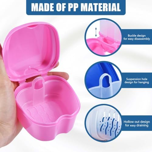 KISEER 2 Pack Denture Bath Case Cup Box Holder Storage Container - Image 3