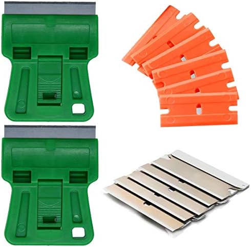 1.5 inches High Visibility Mini Razor Blade Scraper Glass Scraper Green Paint by WEKOIL