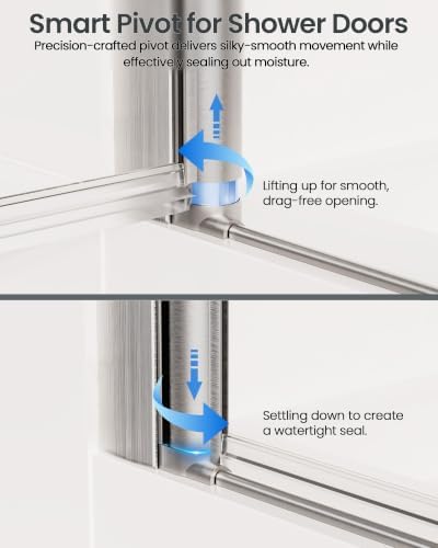 Frameless Pivot Shower Door, Brushed Nickel - Image 4