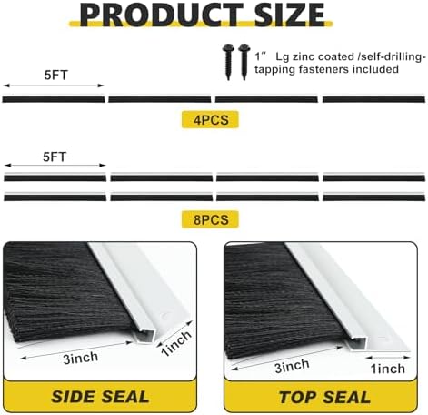 DoubleFill 2 Pack 10 x 10 ft Garage Door Brush Seal Kit - Image 2