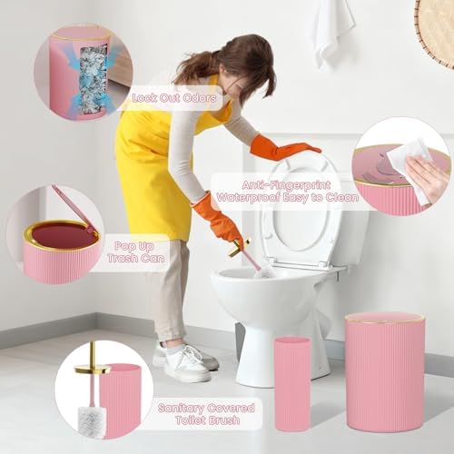 Light Pink Bathroom Accessories Set - Image 4
