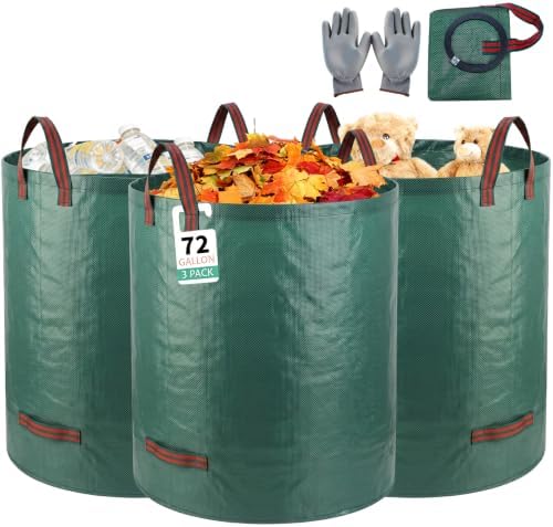 3Pack 72Gal Tear-Resistant Reusable Yard Waste Bags by Unknown