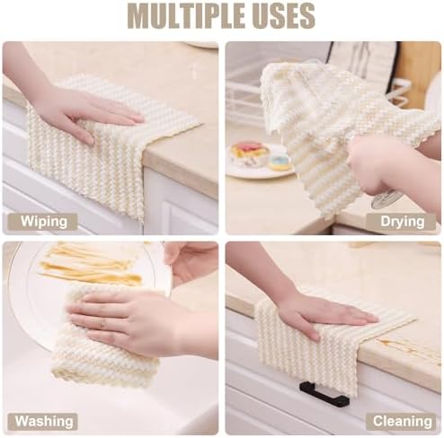 Homaxy 12 Pack Coral Velvet Dish Cloths, 10 x 10 inches - Image 4