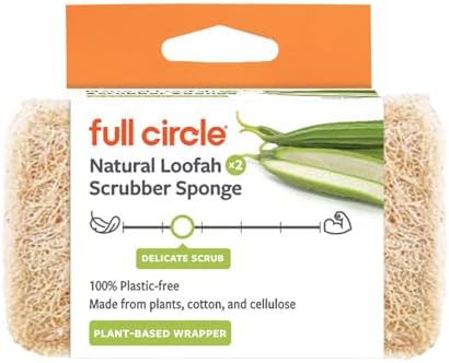 Full Circle 100% Plant-Based Loofah Sponges, Natural Sponge by FULLCIRCLE