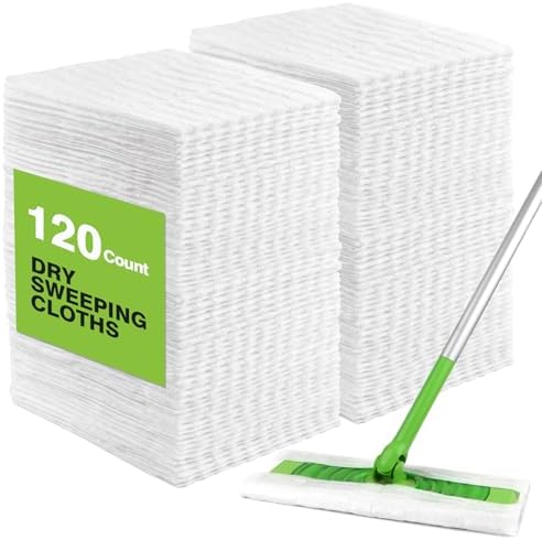 HOMEXCEL Dry Sweeping Cloths for Swiffer Sweeper 120 Count Disposable by HOMEXCEL