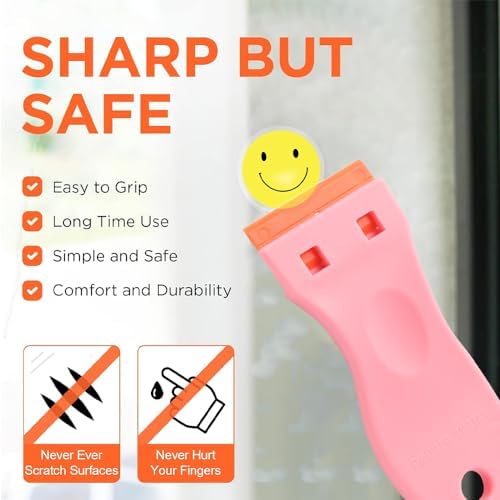Plastic Razor Scraper with 10pcs Double Edged Plastic Blades Hair Extension Tool - Image 2