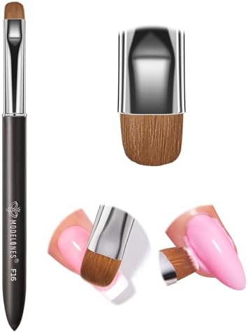 Modelones French Tip Tool Nail Art Brushes Kolinsky Hair Clean Up Size 16 by MODELONES