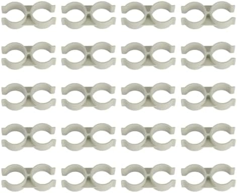uxcell 20Pcs Double Port Pipe Clamps 1.3" PVC Dustpan Broom Connector White by uxcell