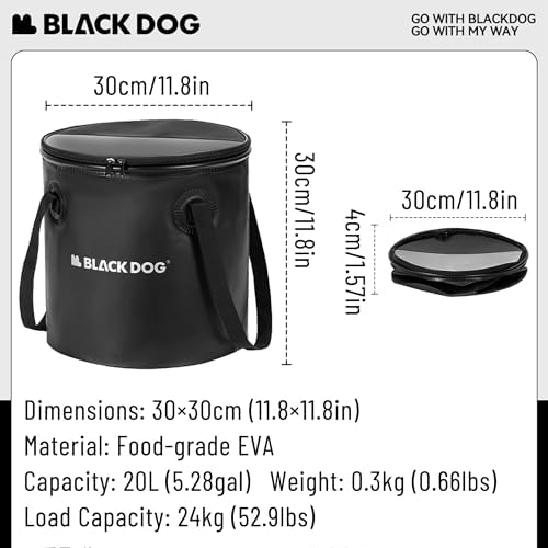 Blackdog 5 Gallon Camping Collapsible Bucket - Image 7